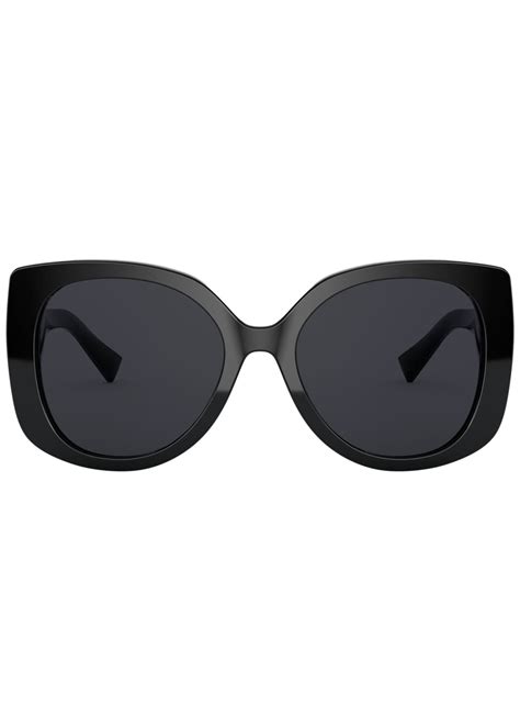 Versace Rectangle Acetate Sunglasses w/ Medusa Temples